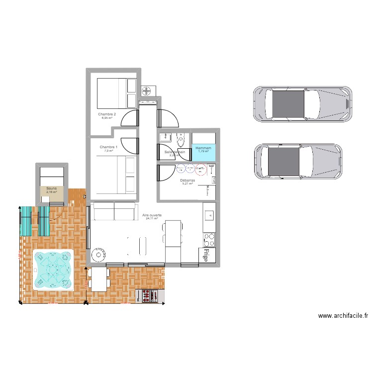 L'isoloir 3. Plan de 7 pièces et 50 m2