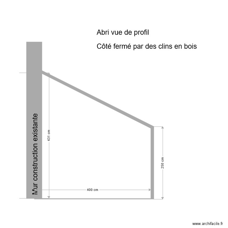 Abri vue de côté. Plan de 0 pièce et 0 m2