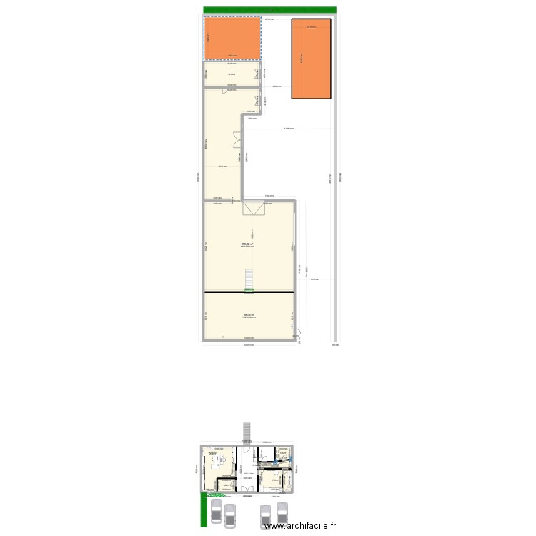 R -1 2EME  AMH . Plan de 8 pièces et 484 m2