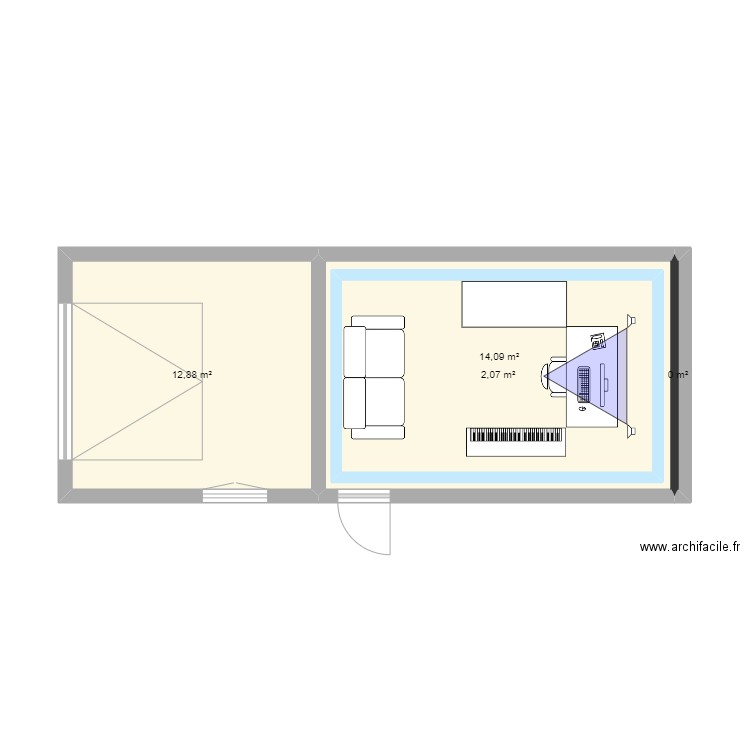 Plan studio V1. Plan de 0 pièce et 0 m2