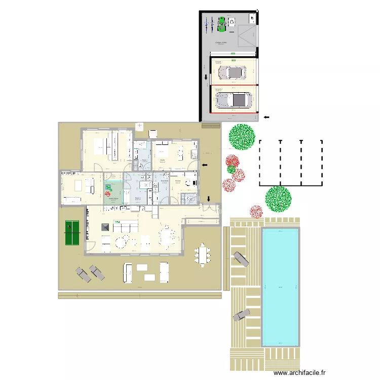 Soustons carret&eacute; plan 2. Plan de 