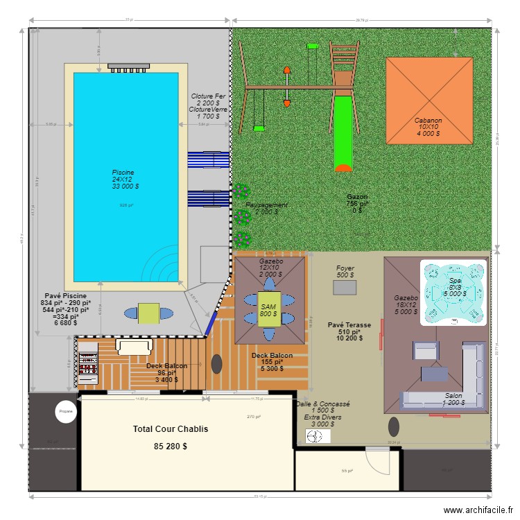 la cour 85K. Plan de 0 pièce et 0 m2