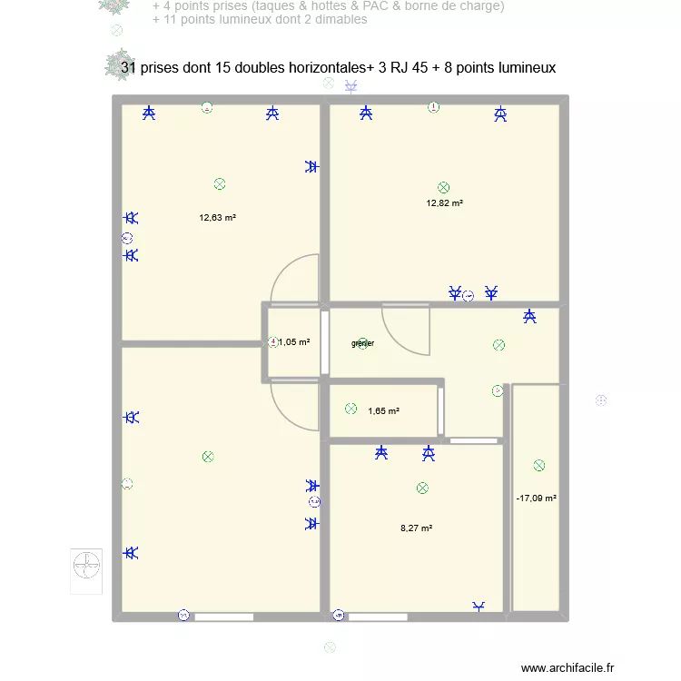 Construction Habitation 1. Plan de 10  et 100 m²