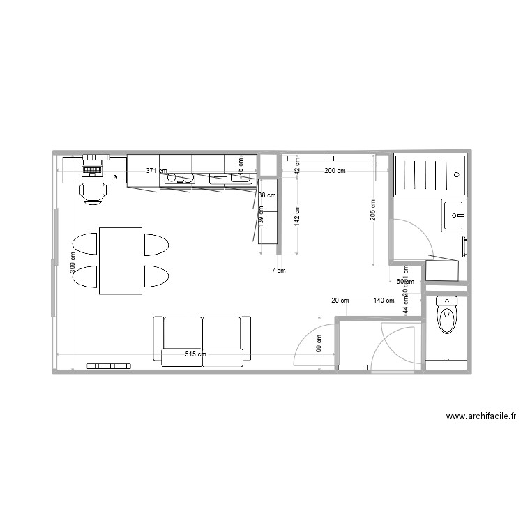 Boissonade rev2. Plan de 6 pièces et 30 m2