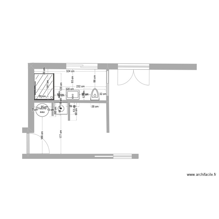 SdB Buanderie EDITH. Plan de 0 pièce et 0 m2