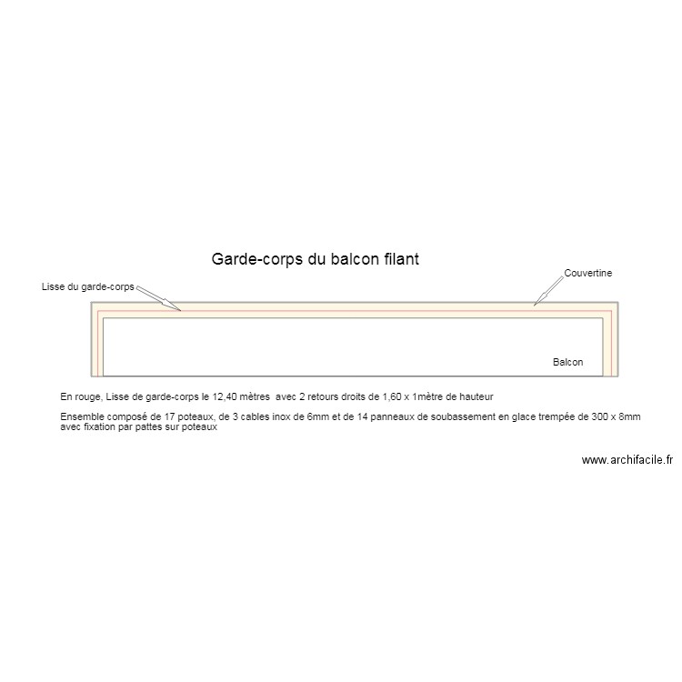 Balcon Inoxkit. Plan de 1 pièce et 22 m2