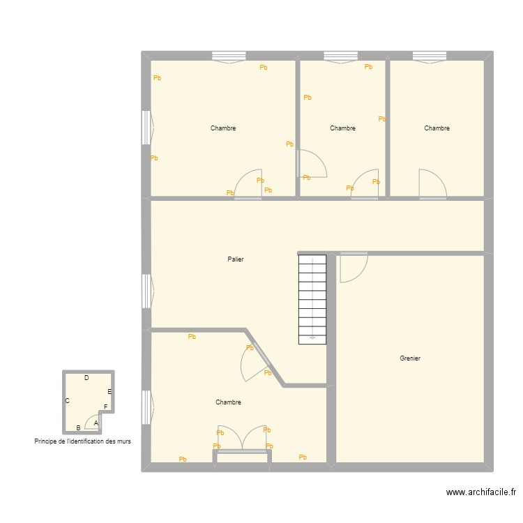 Croquis CHRISTOPHE Etage. Plan de 8 pièces et 112 m2