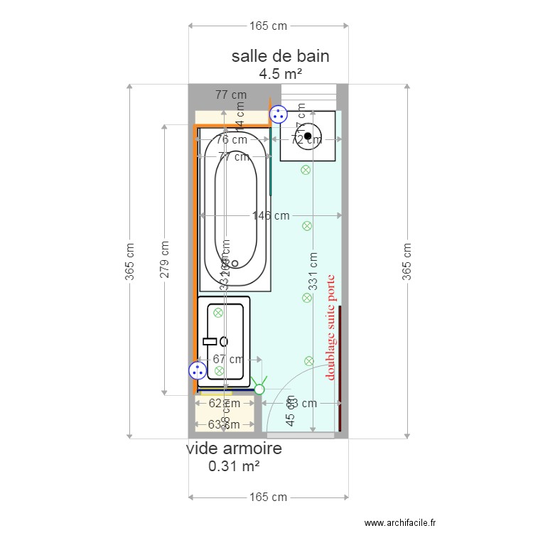 sallde bain . Plan de 0 pièce et 0 m2