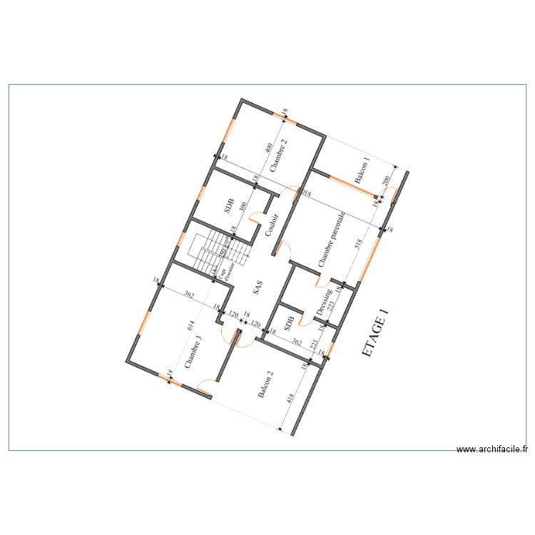 etage . Plan de 0 pièce et 0 m2