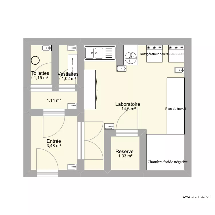 Plan glacerie. Plan de 6 Pièces et 23 m² Plan glacerie. Plan de 6 Pièces et 23 m²