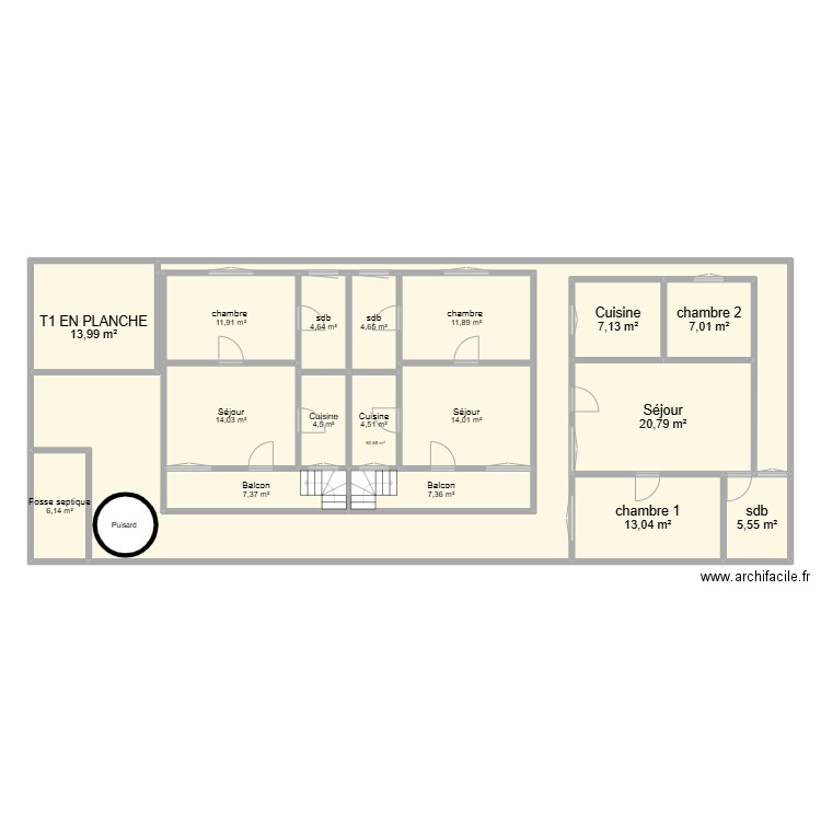 MPAKA 120 BB0. Plan de 18 pièces et 219 m2