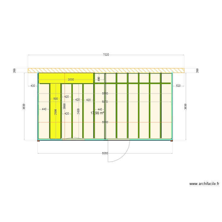 chalet jardin plancher 2. Plan de 1 pièce et 18 m2