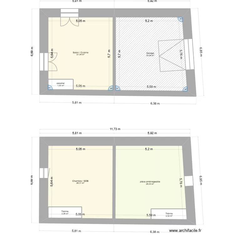 surface plancher. Plan de 7 et 125 m² surface plancher. Plan de 7 et 125 m²