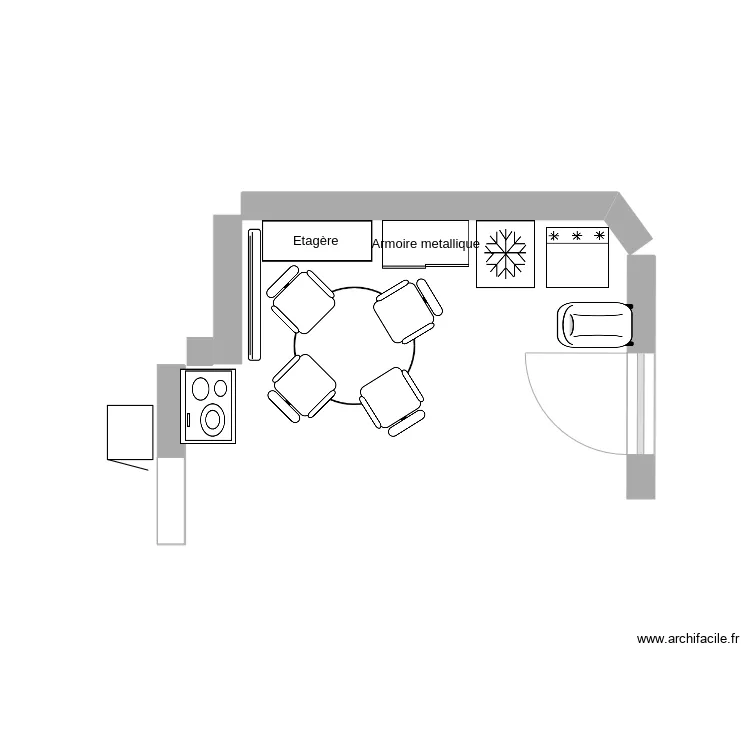 am&eacute;nagement cuisine. Plan de 