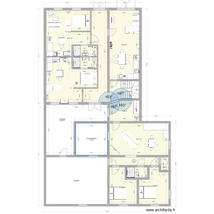 maison dunes v2. Plan de 