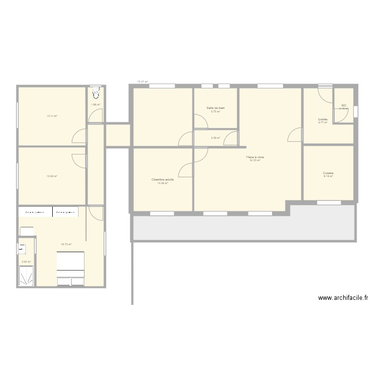 Maison Thoury agrandissement V3. Plan de 0 pièce et 0 m2