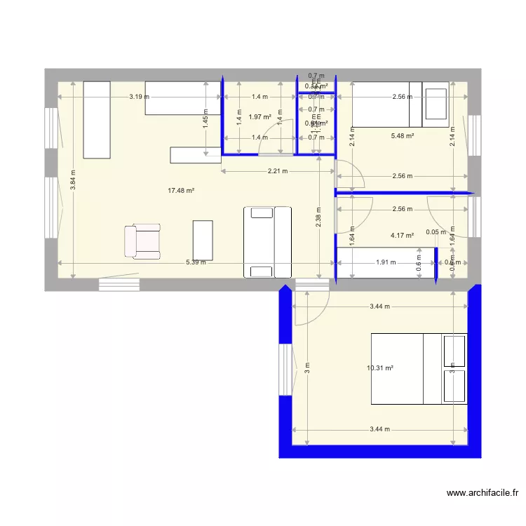 Appt Courchevel agrandi. Plan de 