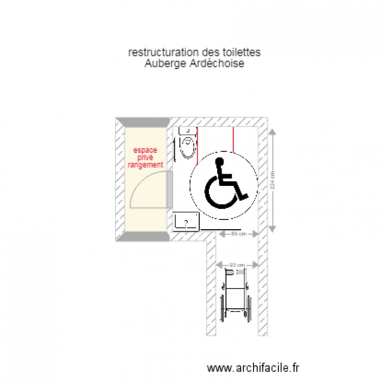 AUBERGE ARDECHOISE TOILETTES. Plan de 0 pièce et 0 m2