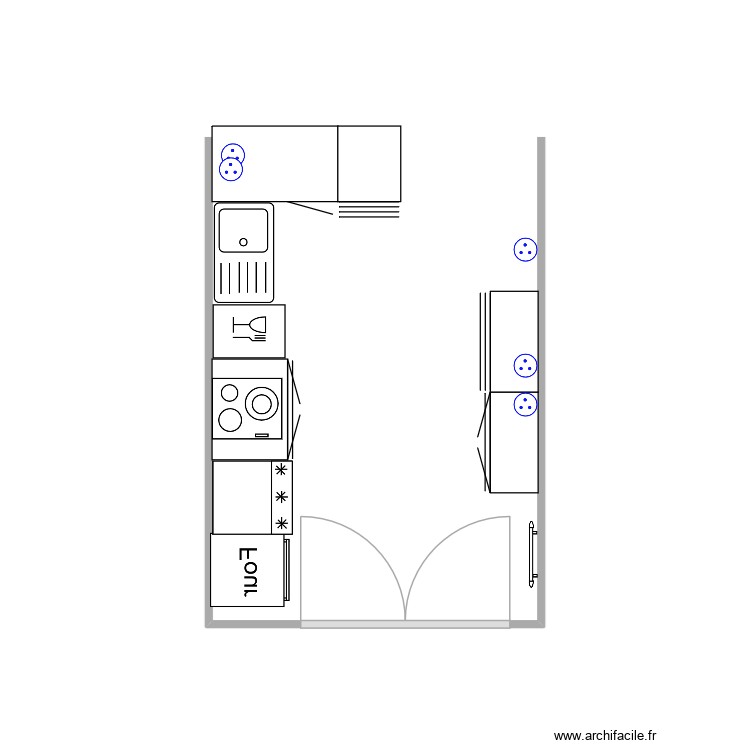 Cuisine. Plan de 0 pièce et 0 m2