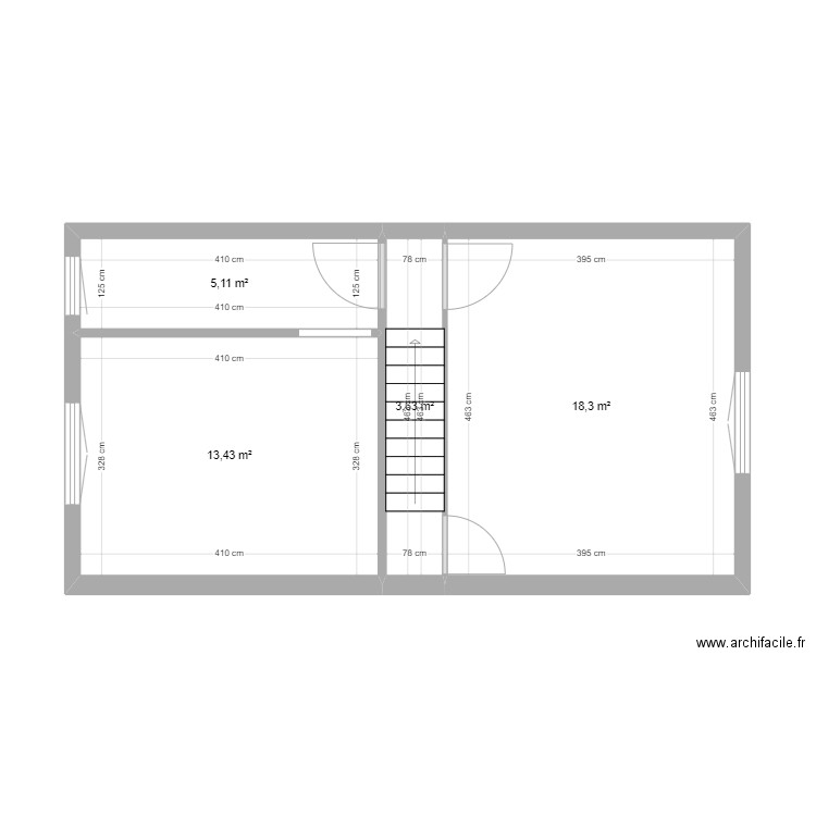 Arquenne 2em nouveau modifications. Plan de 6 pièces et 59 m2