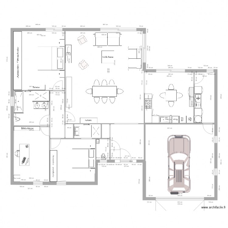 Plan pièces et surfaces. Plan de 0 pièce et 0 m2