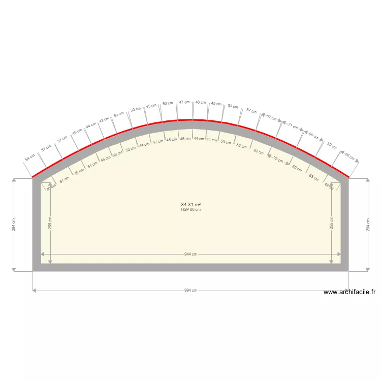 Mur arrondi. Plan de Mur arrondi. Plan de