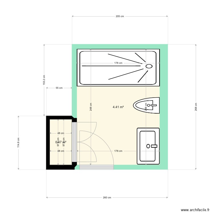 SDB Castelnau2. Plan de 0 pièce et 0 m2