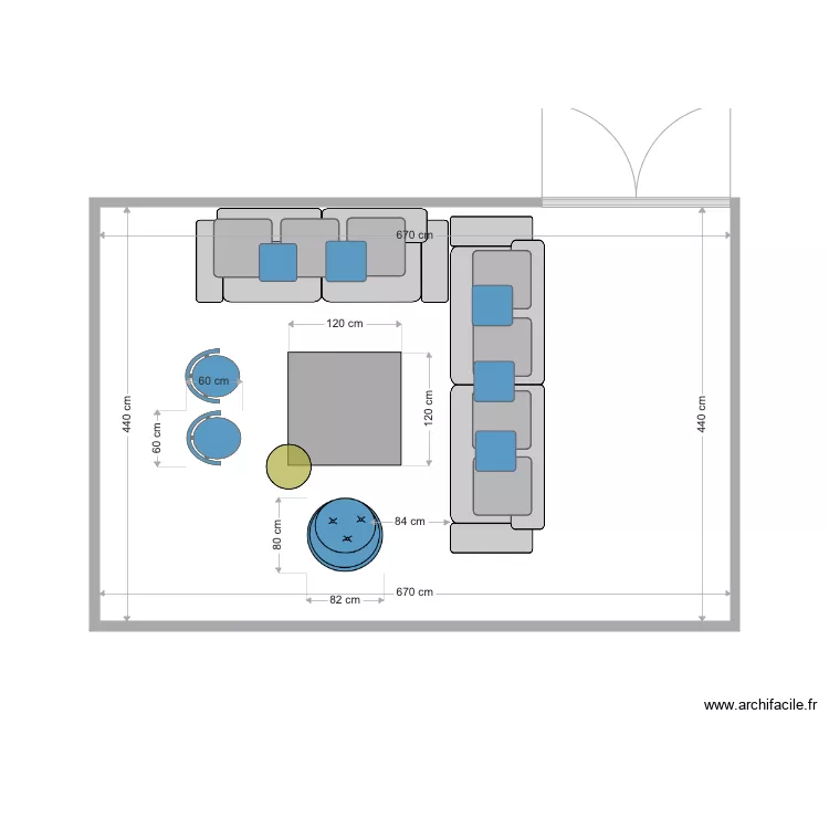 SALON 4 TAPIS. Plan de 