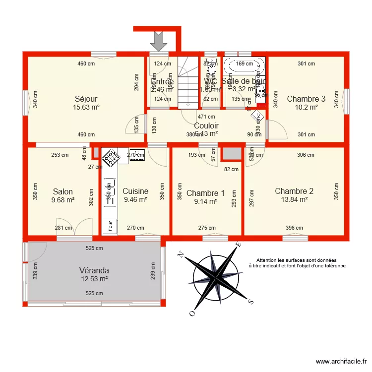 BI 4541 RDC c&ocirc;t&eacute;. Plan de 