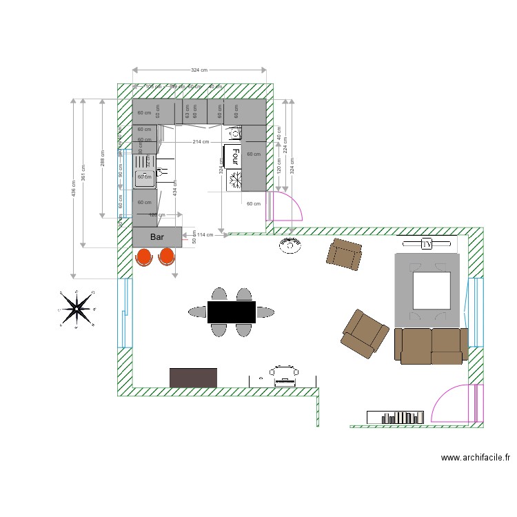 pièce à vivre. Plan de 0 pièce et 0 m2