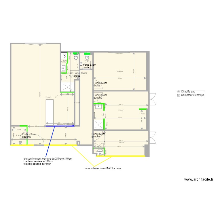 Fred pastorelli V1 CLOISONS. Plan de 0 pièce et 0 m2