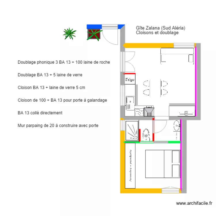 G&icirc;tes Zalana doublage. Plan de 