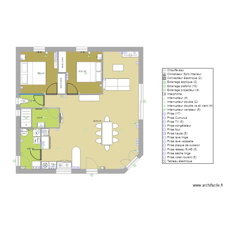 plan elec modif. Plan de 0 pièce et 0 m2