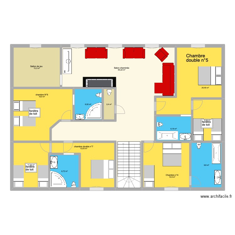 2 EME ETAGES . Plan de 0 pièce et 0 m2