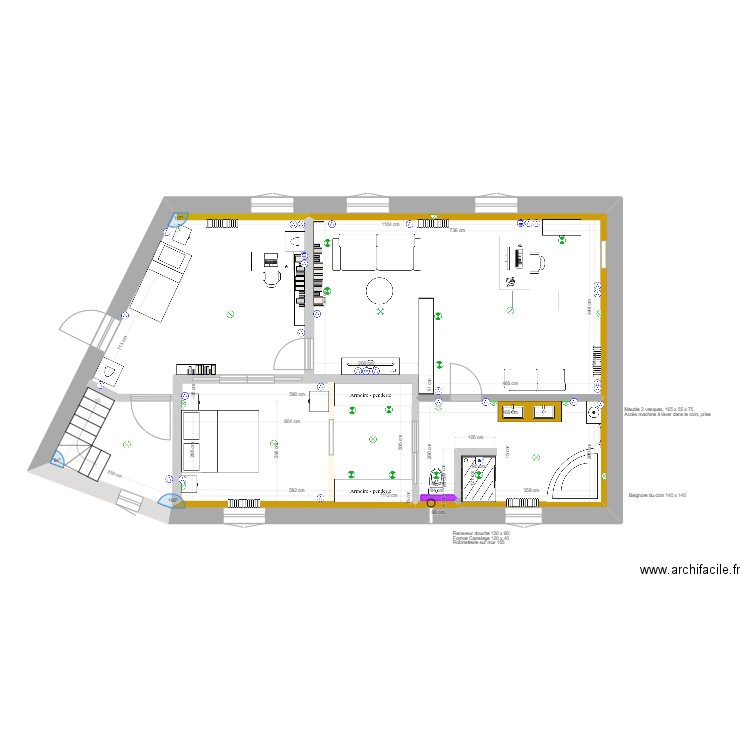 1er Etage ST Epain - Olivier. Plan de 4 pièces et 157 m2