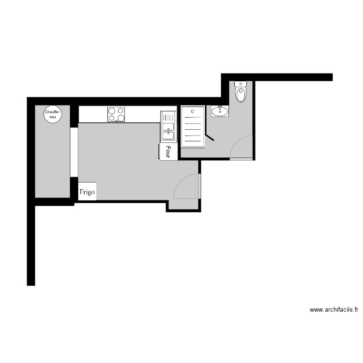 LEVEQUE 1. Plan de 3 pièces et 19 m2