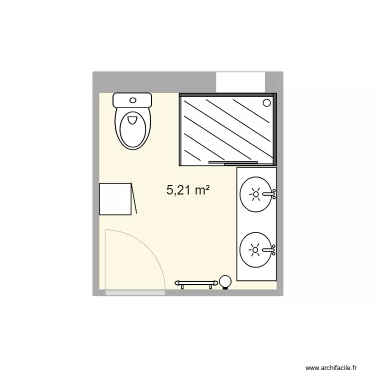 salle de bains capouli&eacute;. Plan de 