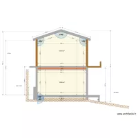 Fa&ccedil;ade Vu c&ocirc;t&eacute; l Est avec des balcons une seul toiture