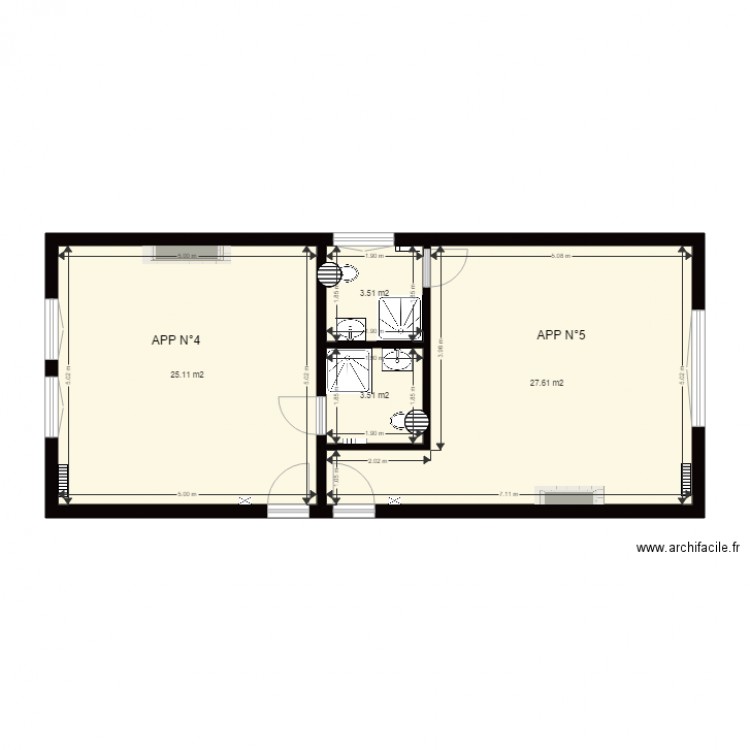 APPART NUMEROS QUATRE ET CINQ. Plan de 0 pièce et 0 m2