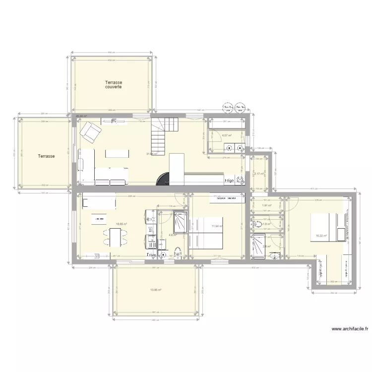 Maison perso 12 et Alando et G&icirc;te. Plan de 