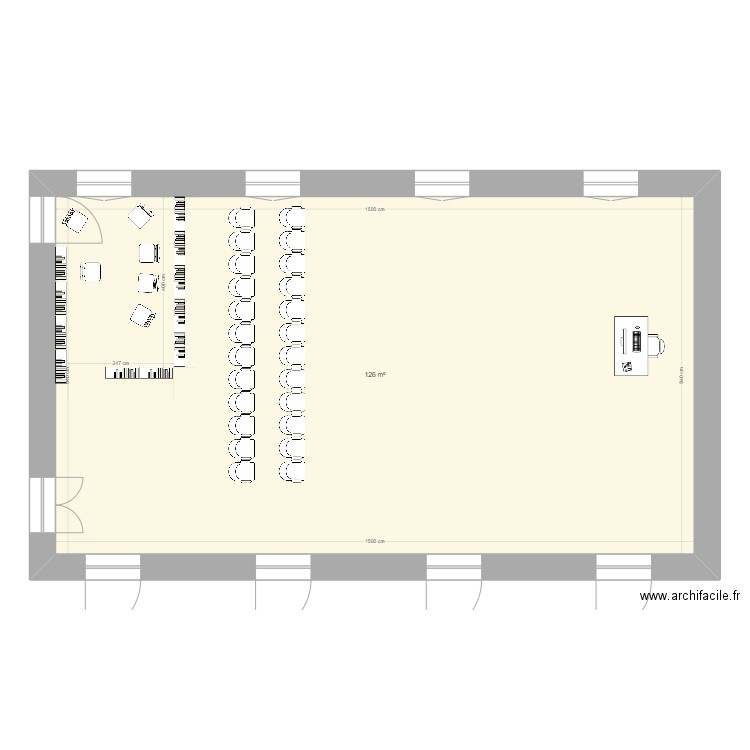 salle avila. Plan de 1 pièce et 126 m2