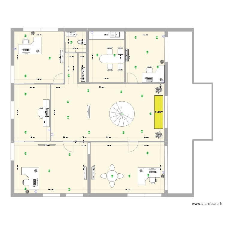 PROJET MG. Plan de 7 pièces et 150 m2