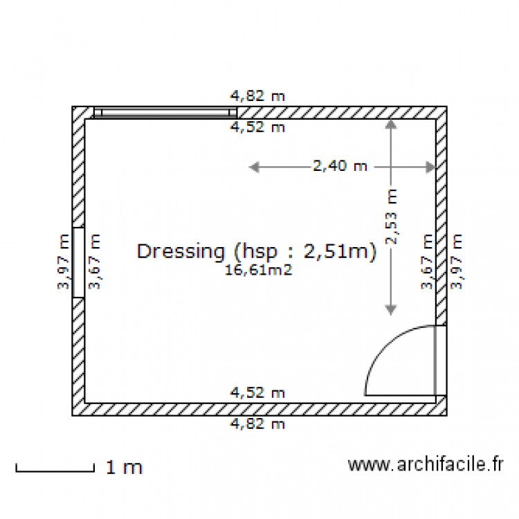 Dressing. Plan de 0 pièce et 0 m2