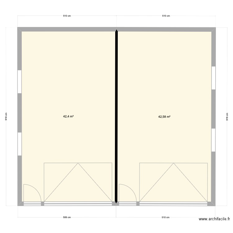 GARAGE. Plan de 2 pièces et 85 m2