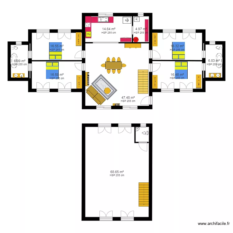 maison 4 chambres et &eacute;tage Jeux. Plan de 