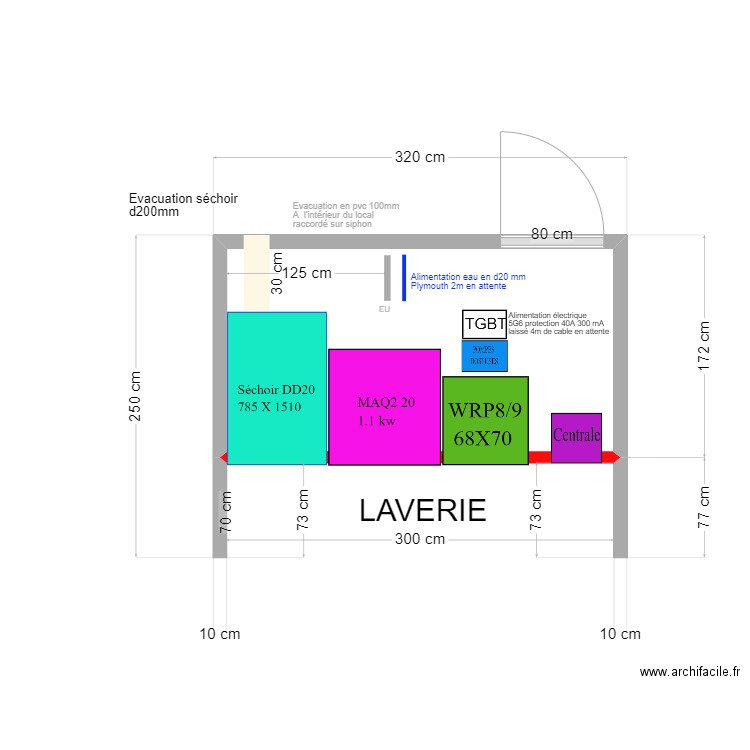 MASCARIN STATION TOTAL. Plan de 1 pièce et 5 m2