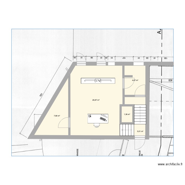 Bierges - Montage_son -v3. Plan de 5 pièces et 46 m2