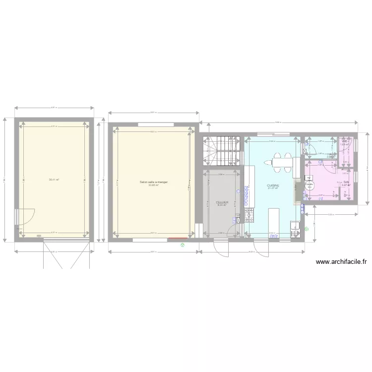 r&eacute;novation d&eacute;pendances. Plan de 