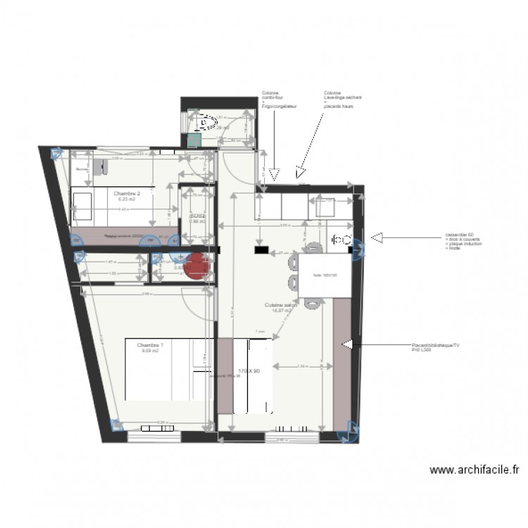 Plan projet appartement Stéphanie DUBOIS V2. Plan de 0 pièce et 0 m2