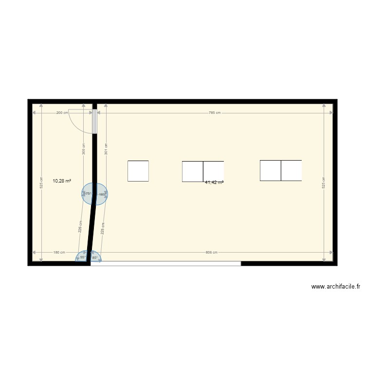 Toulouse Blagnac. Plan de 2 pièces et 52 m2